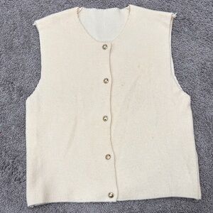 SHEIN Cream Sleeveless Sweater Vest